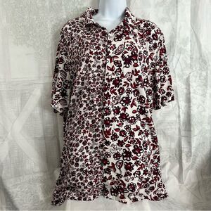 Vans Men's Classic Fit Micro Dazed Woven Floral Button Up Short Sleeve Shirt LG